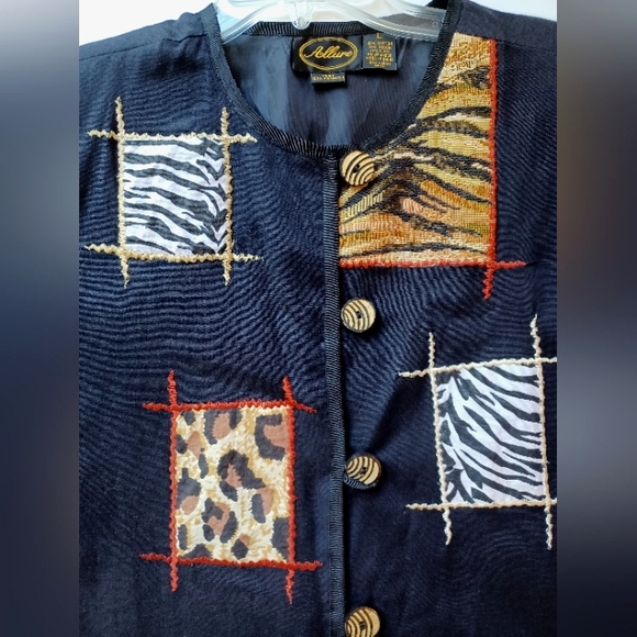 Allure Vintage patchwork women's jacket, Large - Picture 2 of 4